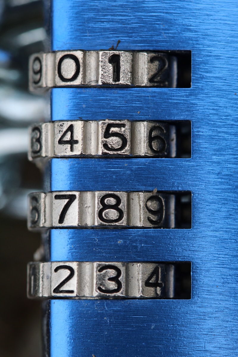 silver and black combination padlock